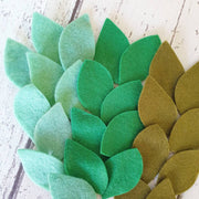green felt leaves